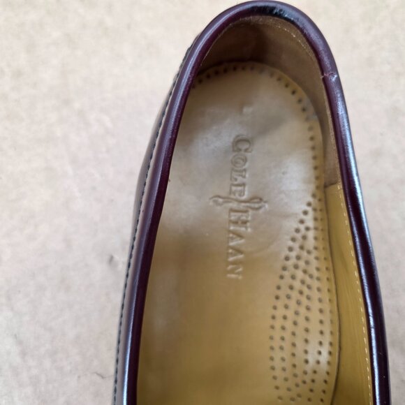 Cole Haan Men's Burgundy Leather Pinch Tassel Loafer Slip-On Shoe Size 12D 03507 - Picture 8 of 9